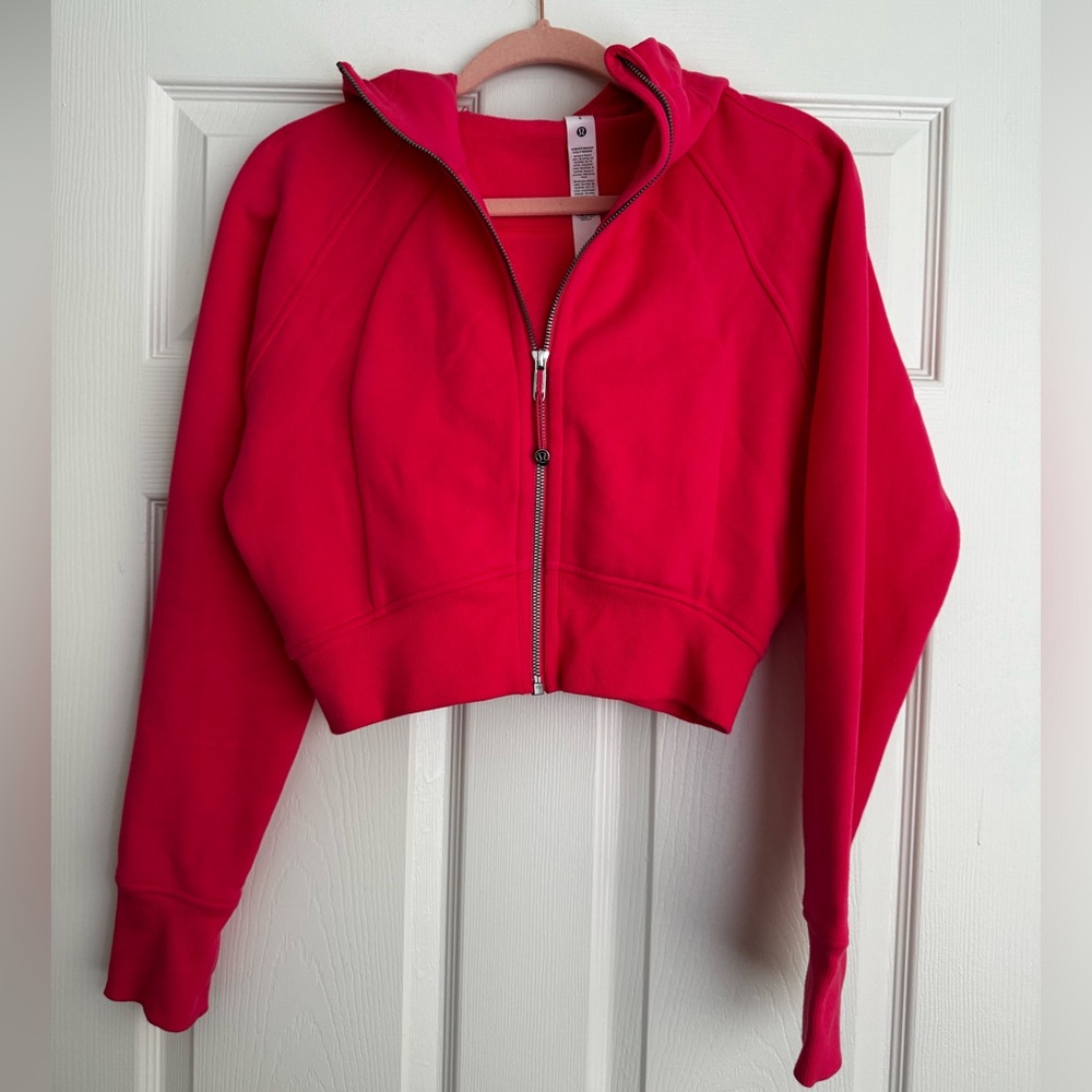 Lululemon Athletica Scuba Full Zip Cropped Hoodie. Size 8. NWOT. Glaze Pink.